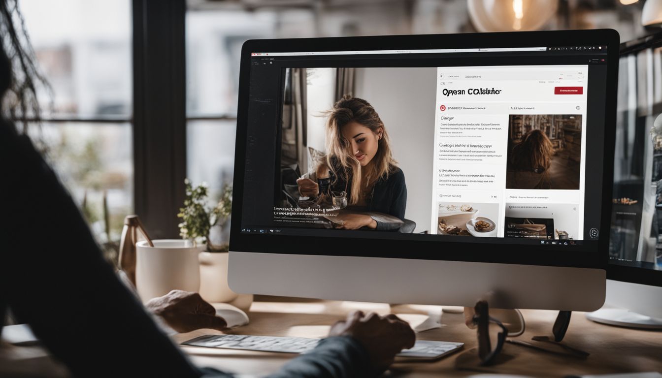 A person browsing the Pinterest website for interior photography, different faces, hairstyles, outfits, and high-quality photos. A person browsing the Pinterest website for interior photography, different faces, hairstyles, outfits, and high-quality photos.