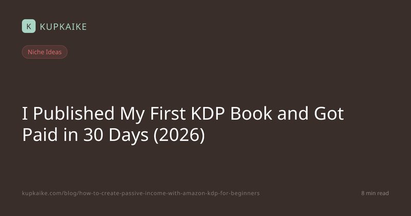 Amazon KDP passive income for beginners — Via Kupkaike