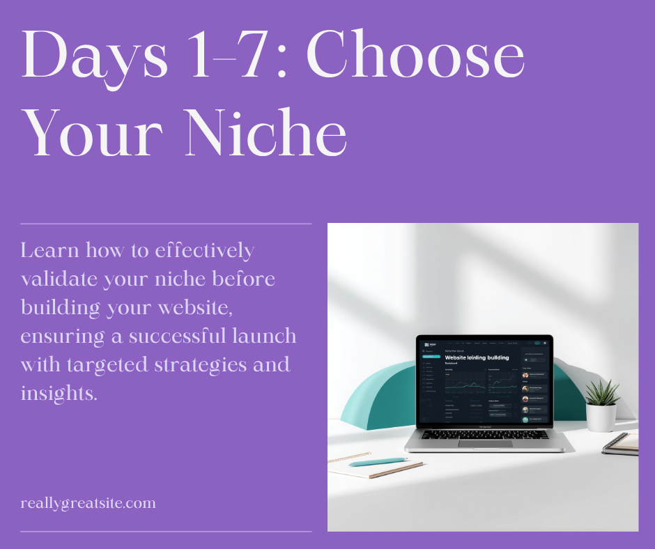Days 1 to 7 choosing your niche for a website with AI