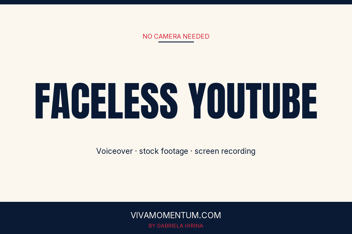 Launch a faceless YouTube channel - voiceover, stock footage, screen recording